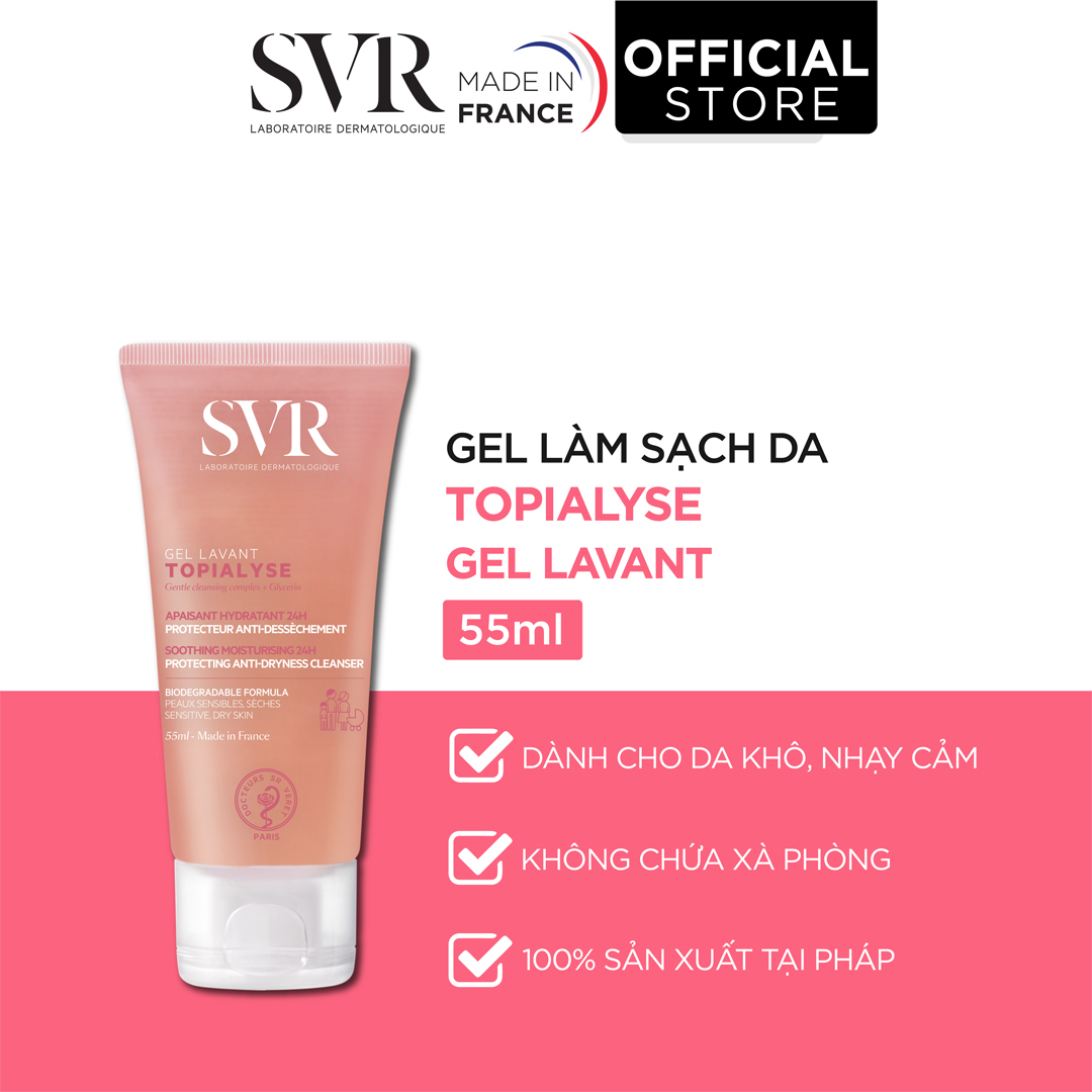 Gel Rửa Mặt SVR Làm Sạch Da Không Chứa Xà Phòng