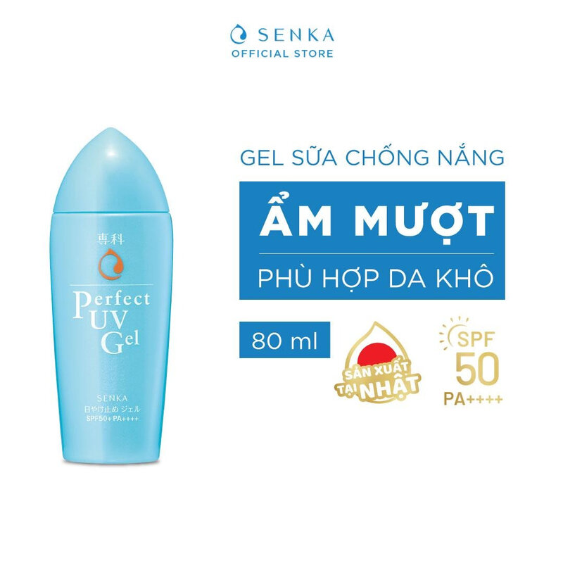 Gel Sữa Chống Nắng Senka Ẩm Mượt Cho Da Khô 80g
