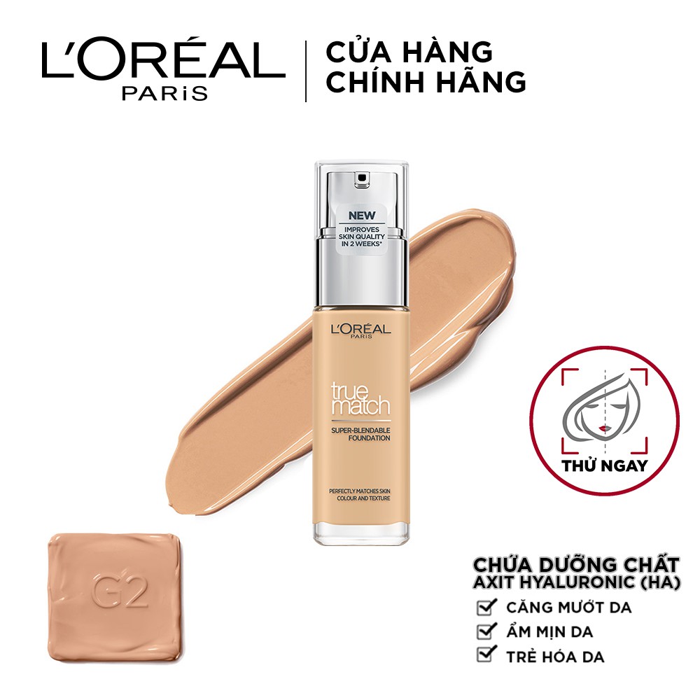 Kem Nền L'Oréal Mịn Nhẹ Dưỡng Da Dạng Lỏng F2 30ml