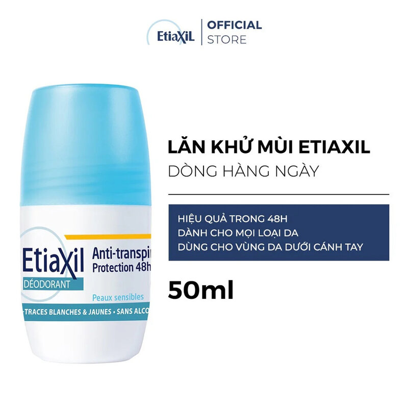 Lăn Khử Mùi EtiaXil Hàng Ngày Cho Mọi Loại Da 50ml