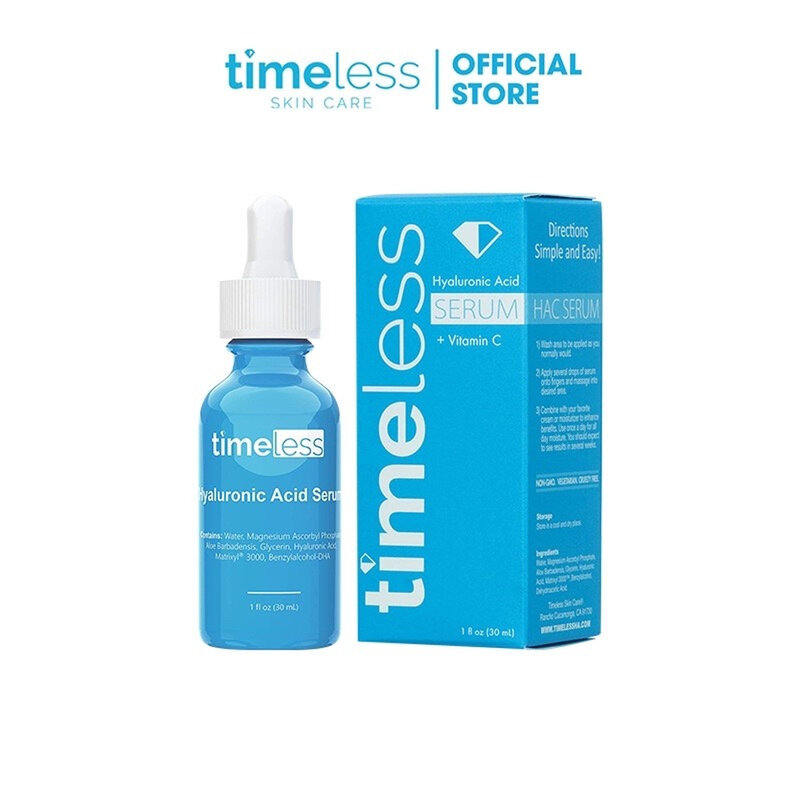 Serum Timeless HA + Vitamin C Cấp Ẩm, Làm Sáng Da 30ml