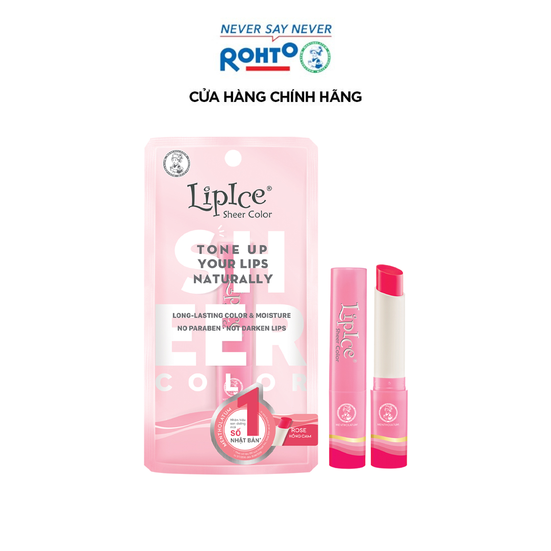 Son Dưỡng LipIce Có Màu Tự Nhiên Rose Hồng Cam 2.4g