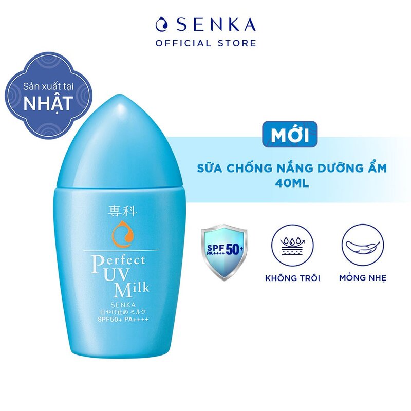 Sữa Chống Nắng Senka Dưỡng Ẩm Da SPF50/PA++++ 40ml