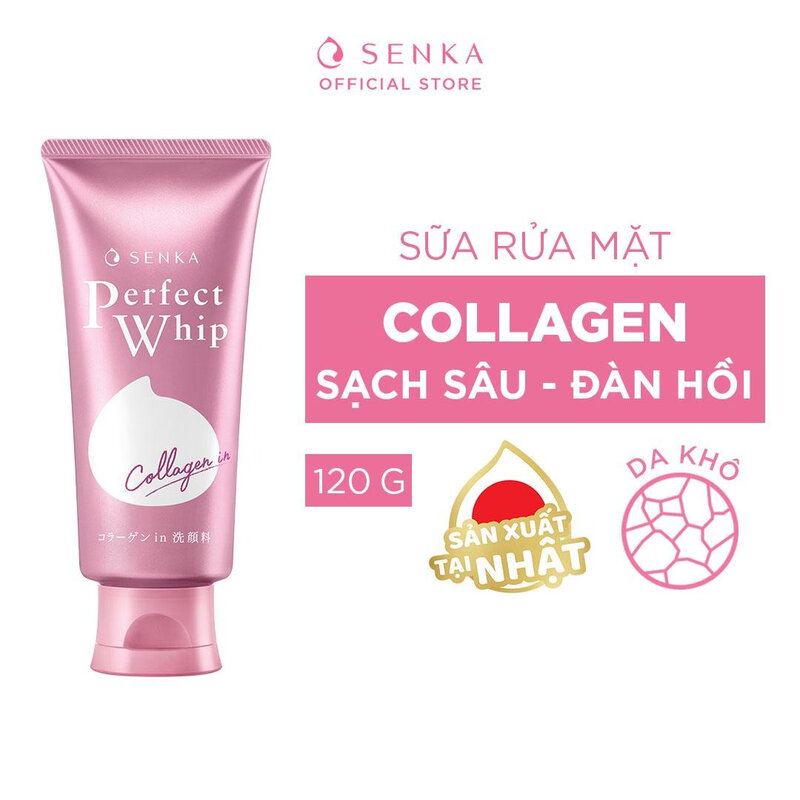 Sữa Rửa Mặt Senka Tạo Bọt Bổ Sung Collagen 120g