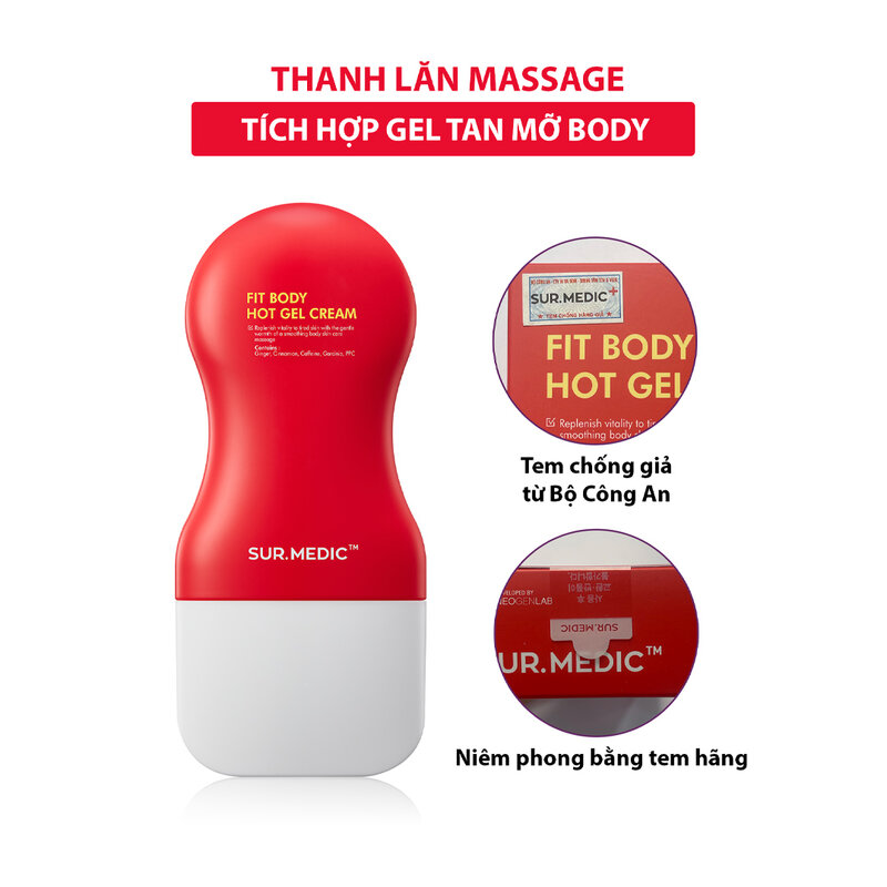 Thanh Lăn Sur.Medic+ Massage Làm Tan Mỡ, Săn Cơ 100ml