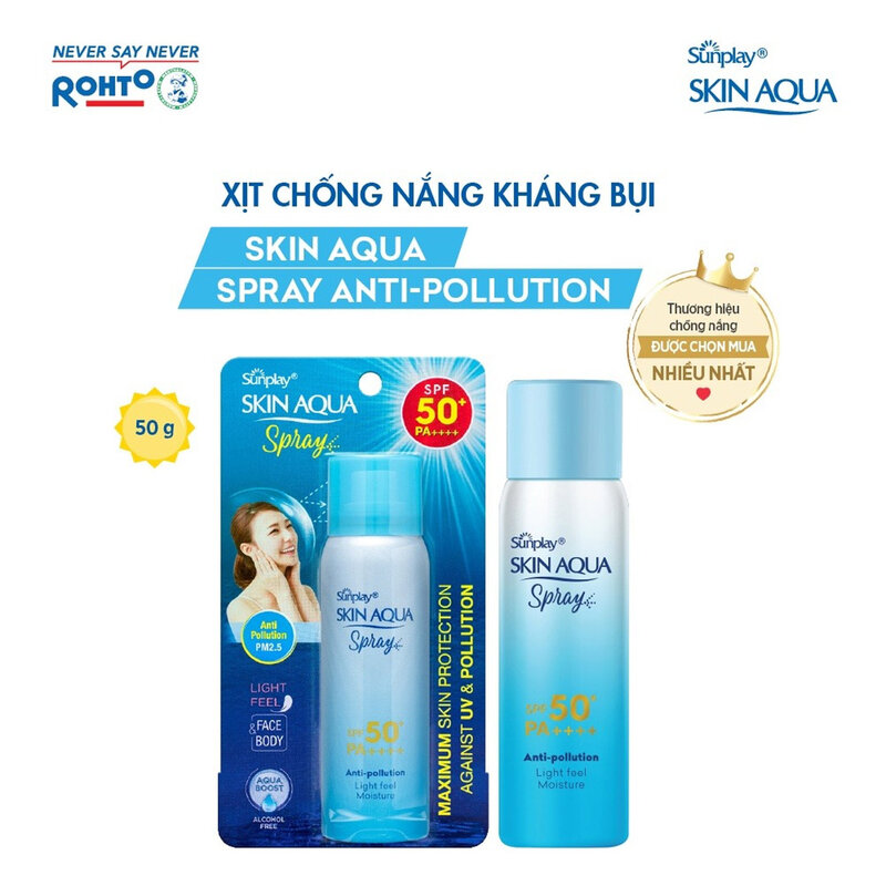 Xịt Chống Nắng Sunplay Skin Aqua Kháng Bụi Mịn 50g