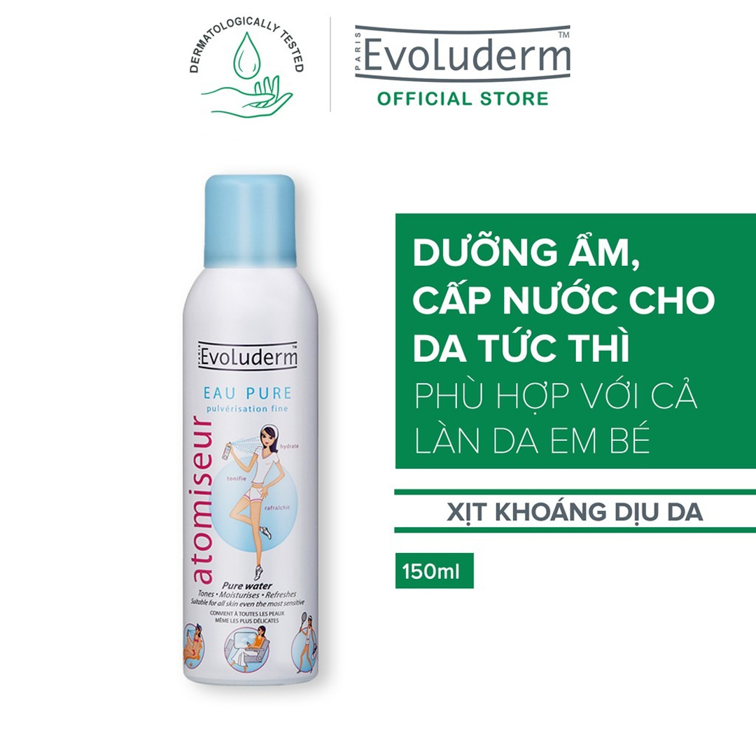 Xịt khoáng evoluderm dưỡng ẩm cấp nước làm dịu da 400ml