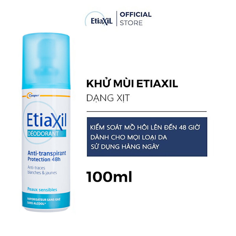 Xịt Khử Mùi EtiaXil Hàng Ngày Dành Cho Nam Nữ 48H 100ml