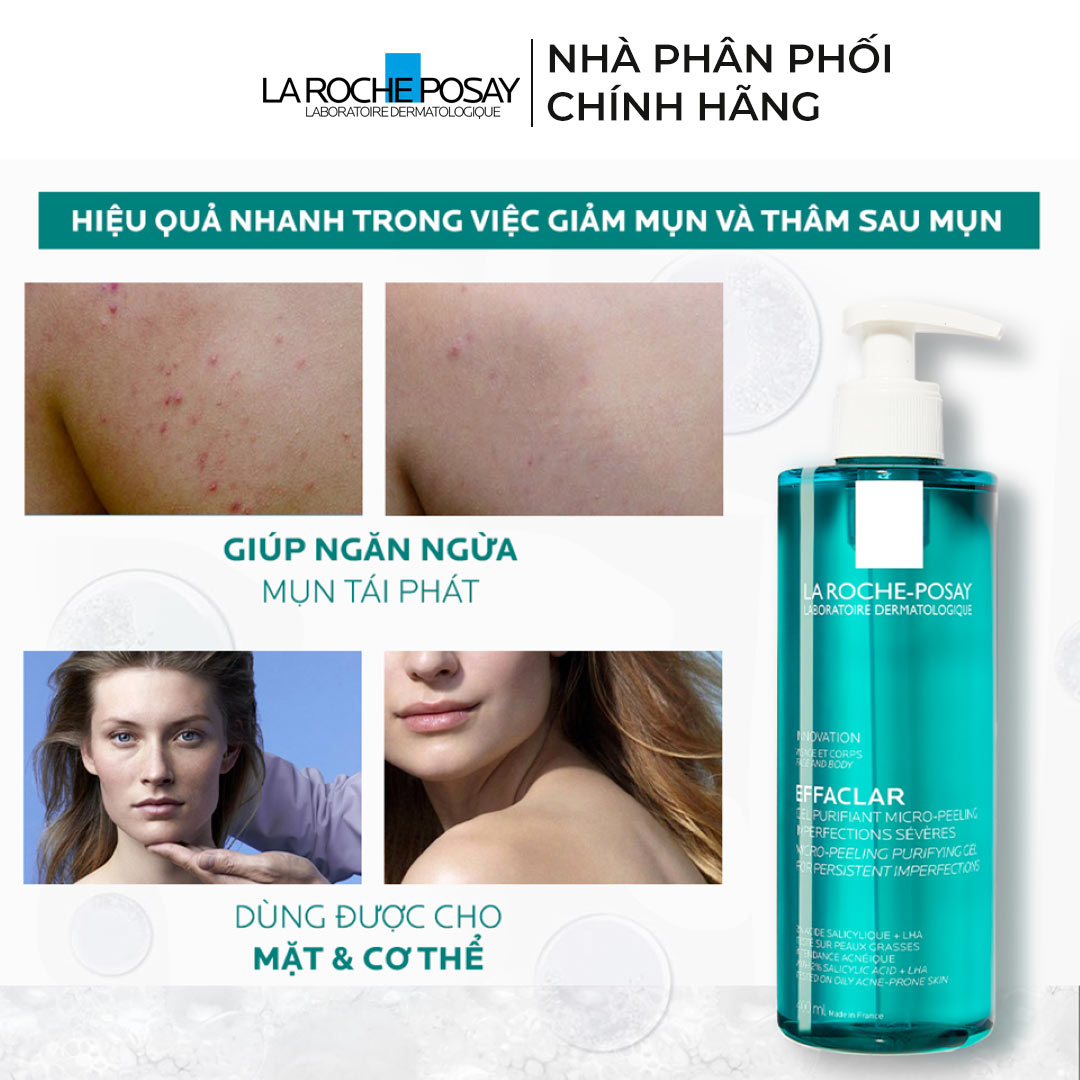 Gel Rửa Mặt & Tắm La Roche-Posay Làm Sạch & Giảm Mụn 400ml