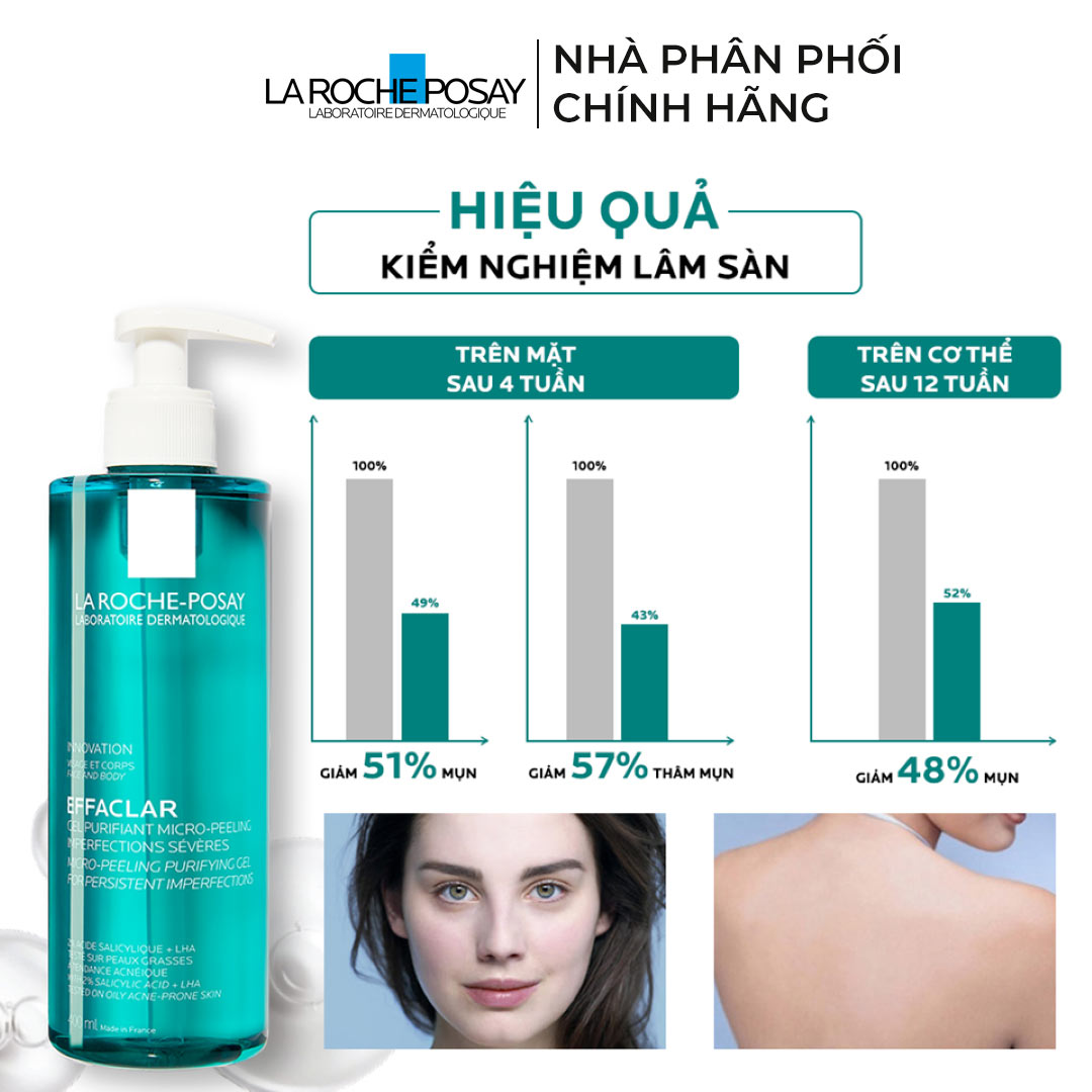 Gel Rửa Mặt & Tắm La Roche-Posay Làm Sạch & Giảm Mụn 400ml