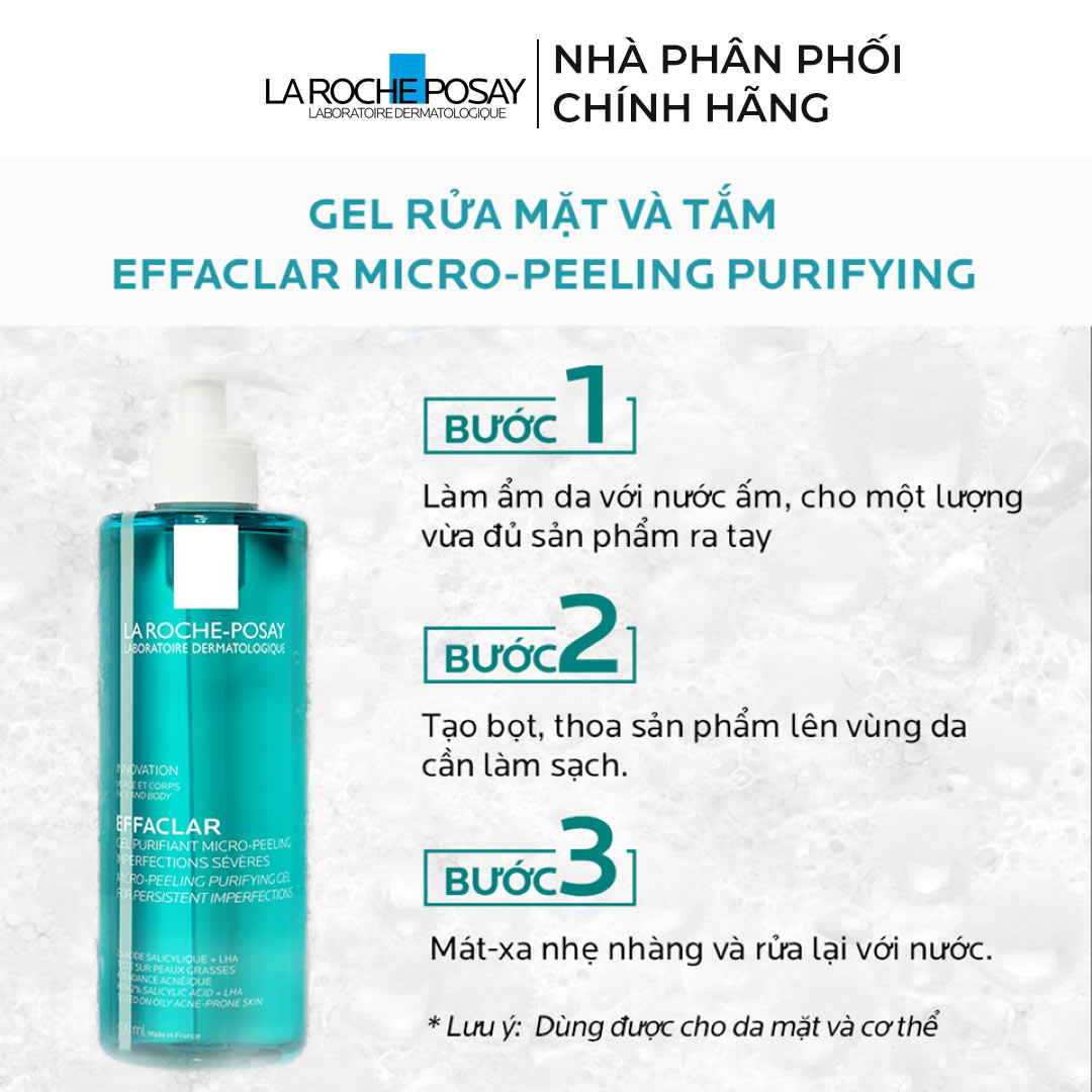 Gel Rửa Mặt & Tắm La Roche-Posay Làm Sạch & Giảm Mụn 400ml