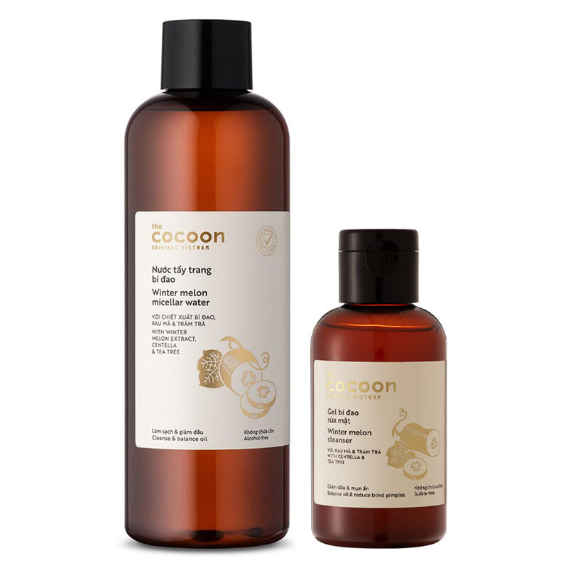 Bộ Đôi Cocoon Nước Tẩy Trang + Gel Rửa Mặt Chiết Xuất Bí Đao