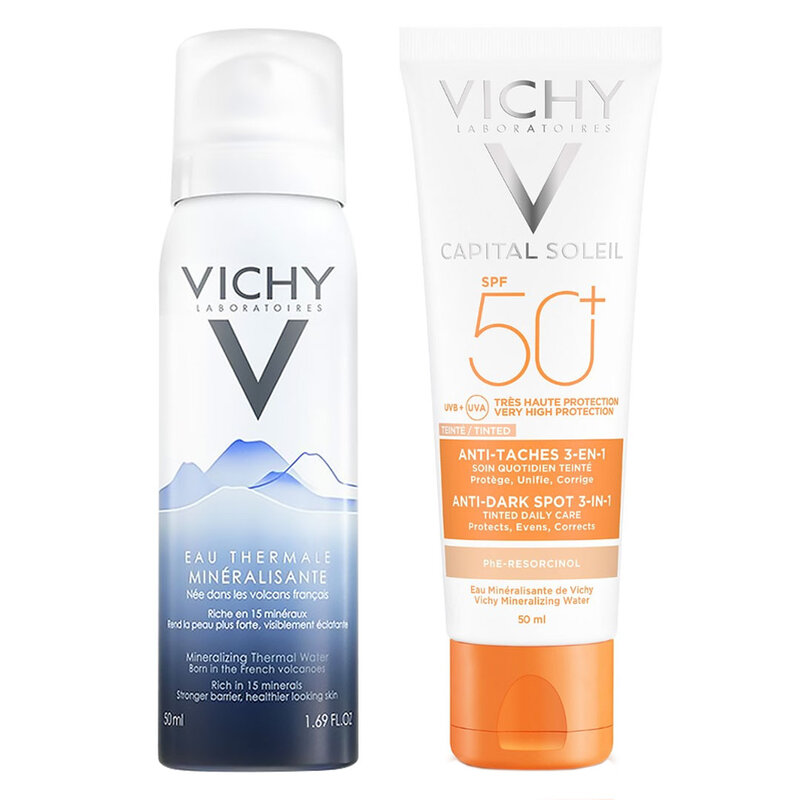 Bộ Đôi Vichy Chống Nắng Ngừa Thâm Nám Màu Da & Xịt Khoáng