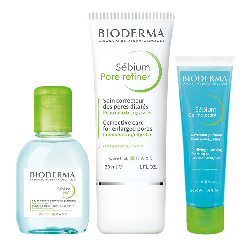 Bộ Sản Phẩm Bioderma Kiềm Dầu, Thu Nhỏ Lỗ Chân Lông 3 Món