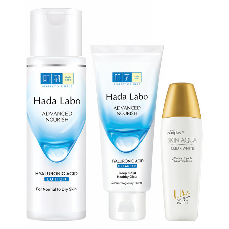 Combo Hada Labo Làm Sạch, Dưỡng Ẩm & Chống Nắng 3 Món