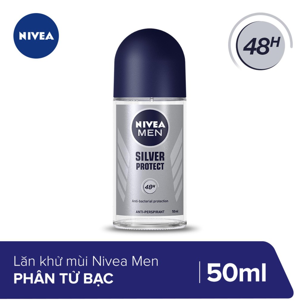 Lăn Khử Mùi Cho Nam Nivea Men Phân Tử Bạc Kháng Khuẩn