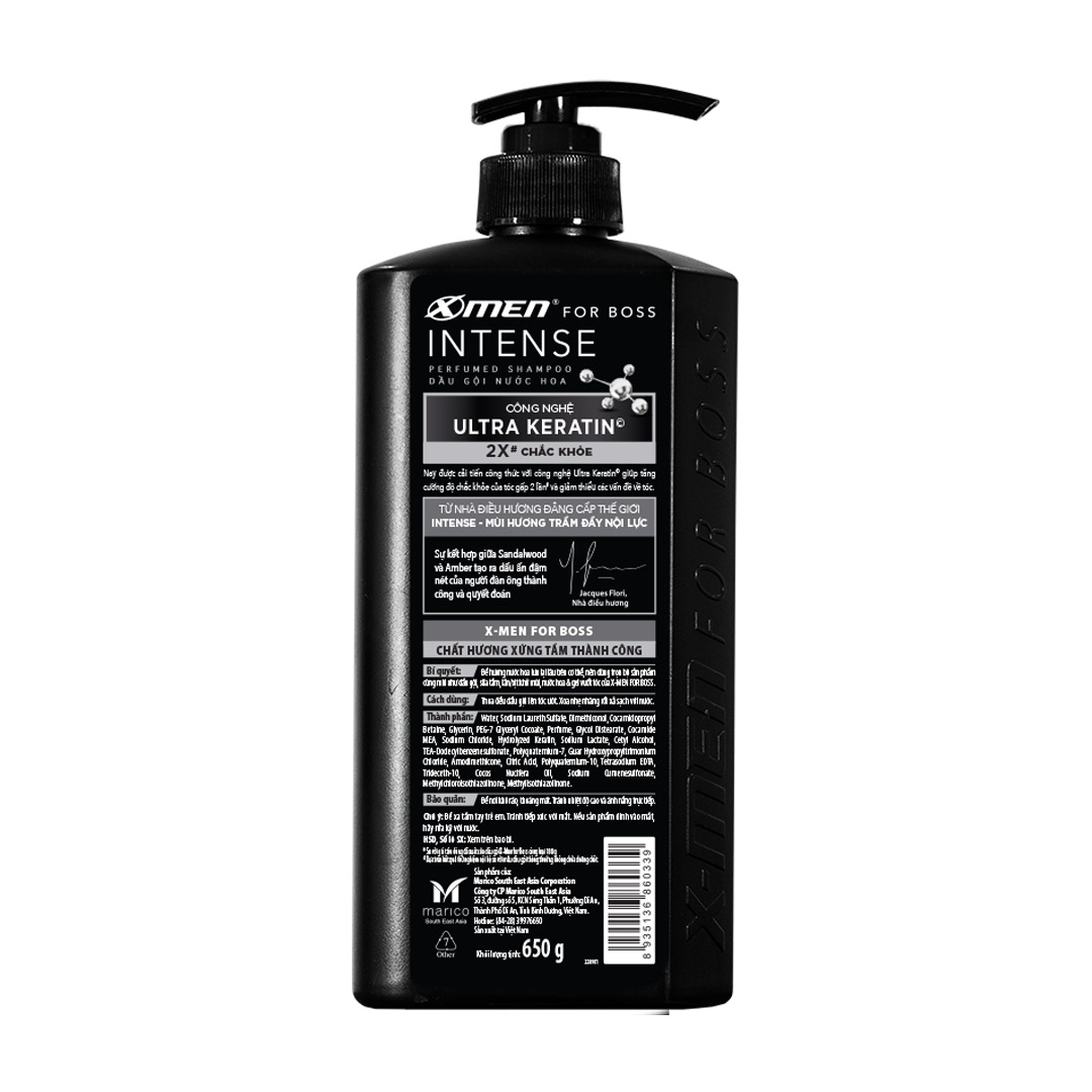 Dầu Gội X-Men For Boss Intense Hương Trầm Nội Lực 850g