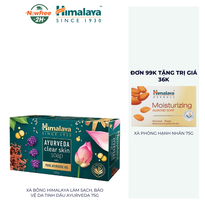 Xà Bông Himalaya Làm Sạch, Bảo Vệ Da Tinh Dầu Ayurveda 75g