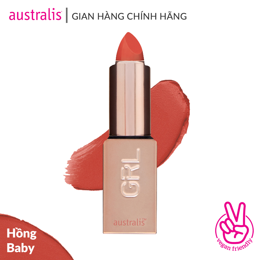 Son Lì Australis Mềm Mịn Màu Đỏ Cherry #Luxe 3.2g