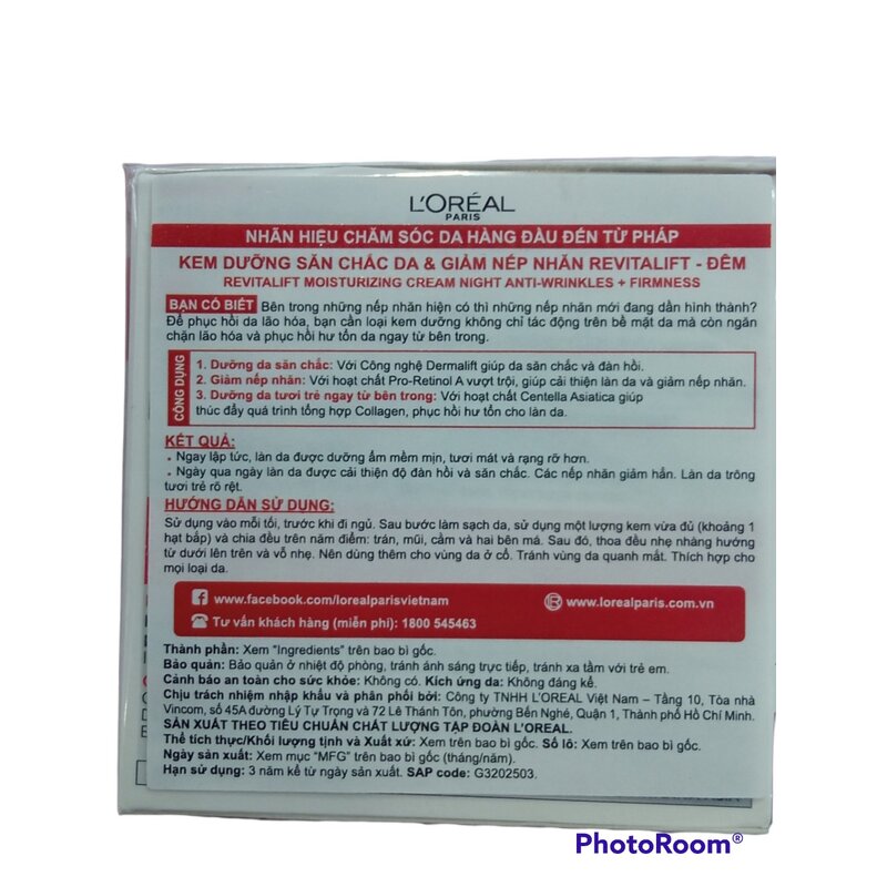 Kem Dưỡng L'Oreal Săn Chắc Da và Giảm Nếp Nhăn Ban Đêm 50ml