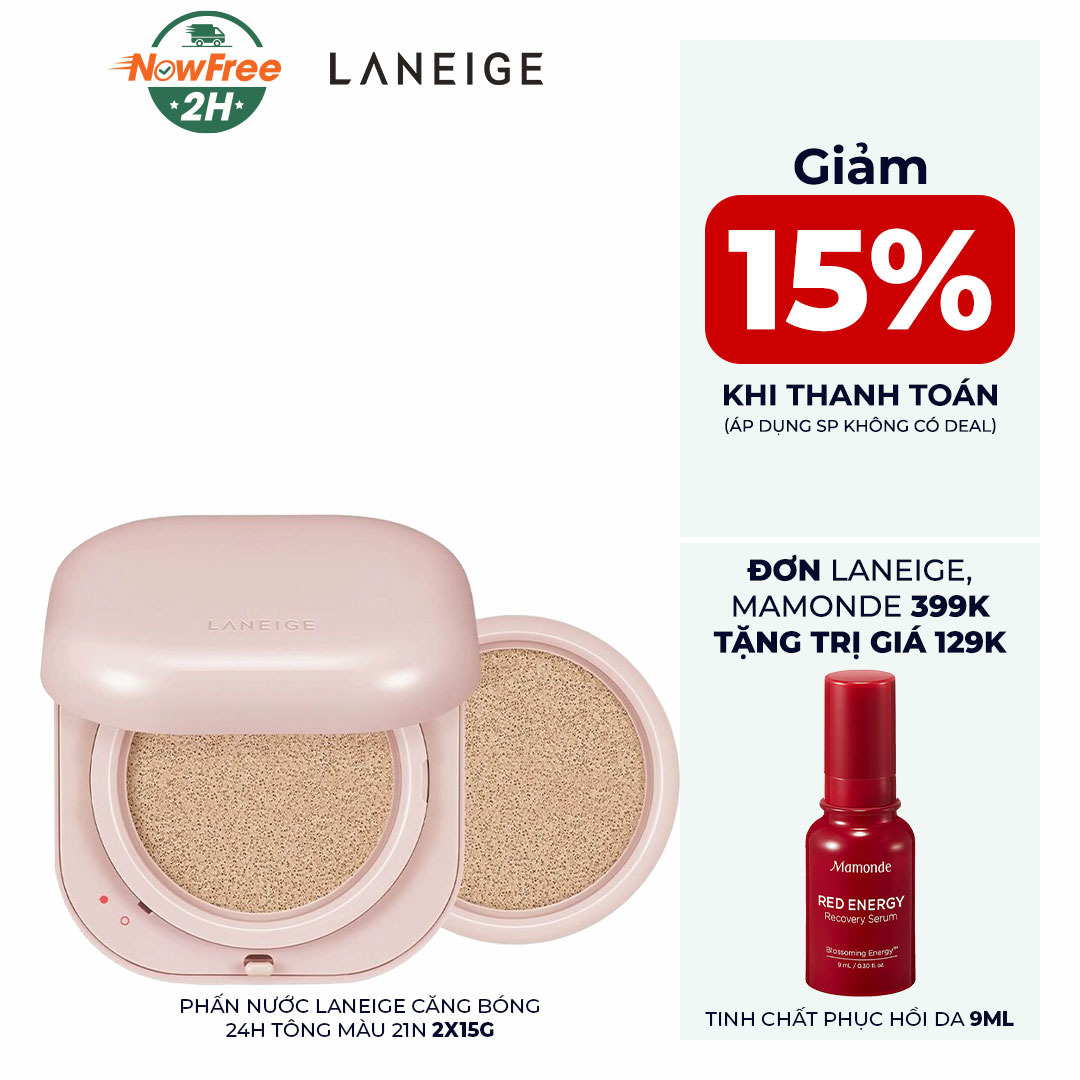 Phấn Nước Laneige Căng Bóng 24h Tông Màu 23N 2x15g