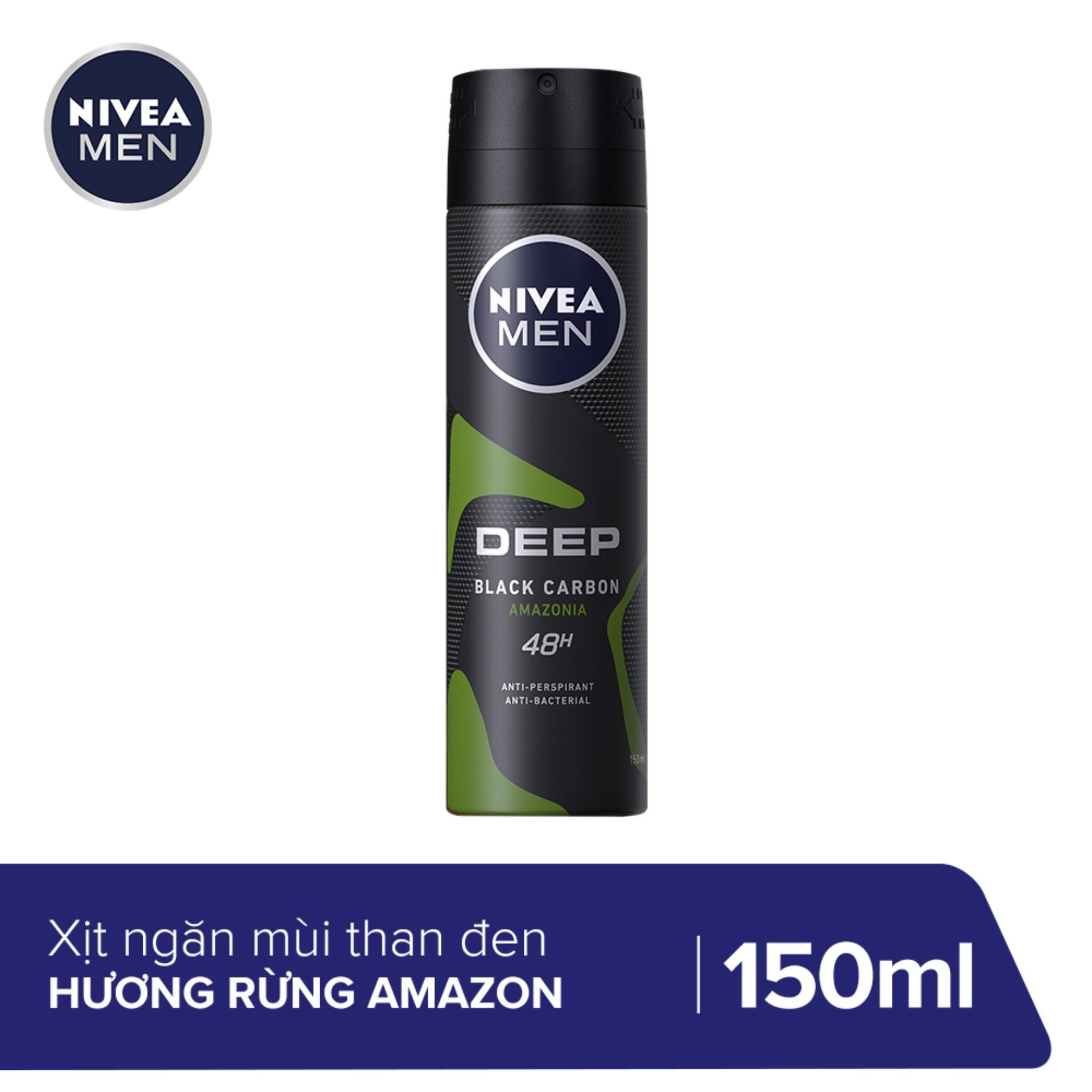 Xịt Khử Mùi Cho Nam Nivea Than Hoạt Tính 150ml