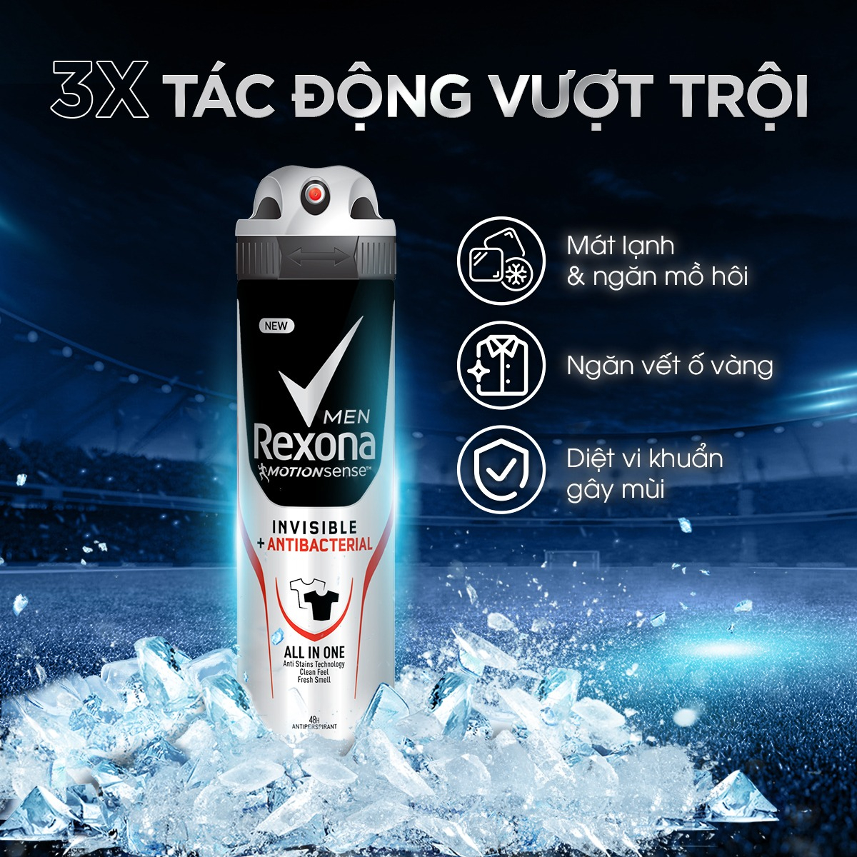 Xịt Khử Mùi Cho Nam Rexona Khô Thoáng 150ml