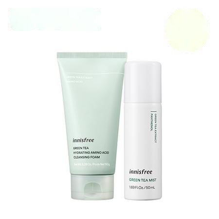 Bộ đôi sữa rửa mặt và tinh chất Innisfree Green Tea Hydrating Amino Acid Cleansing Foam & Serum Duo Set