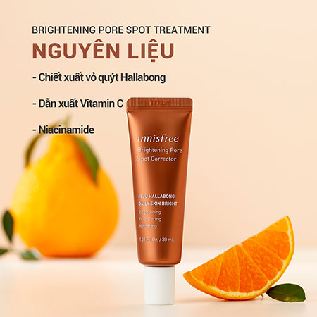 Tinh chất Hallabong Innisfree Brightening Pore Spot Treatment đặc trị làm mờ vết thâm 30ml