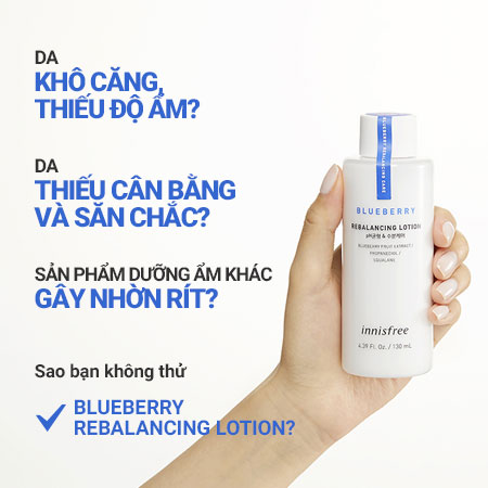Sữa dưỡng cân bằng ẩm Innisfree Blueberry Rebalancing Lotion việt quất 130ml