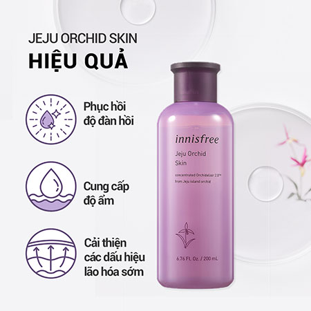 Nước cân bằng chống lão hóa Innisfree Jeju Orchid Skin hoa lan tím 200ml