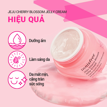 Bộ đôi dưỡng ẩm và sáng da Innisfree Jeju Cherry Blossom Jelly Cream & Skin 50ml+200ml