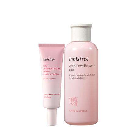Bộ đôi dưỡng ẩm và nâng tông Innisfree Jeju Cherry Blossom Tone Up Cream & Skin 200ml+50ml