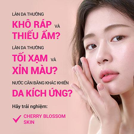 Bộ đôi dưỡng ẩm và nâng tông Innisfree Jeju Cherry Blossom Tone Up Cream & Skin 200ml+50ml