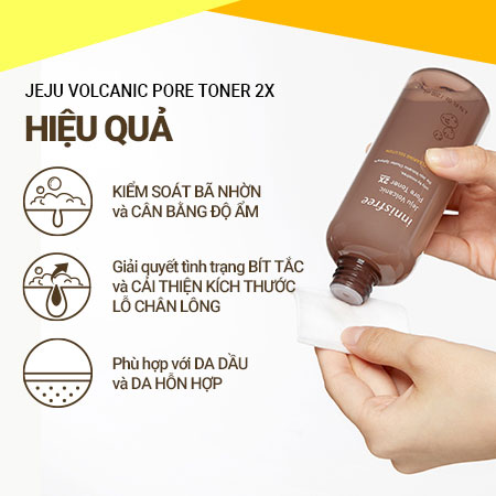 Nước cân bằng Innisfree Jeju Volcanic Pore Toner 2X kiểm soát bã nhờn 200ml