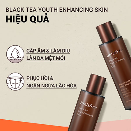 Nước cân bằng Innisfree Black Tea Youth Enhancing Skin chống lão hóa 150ml
