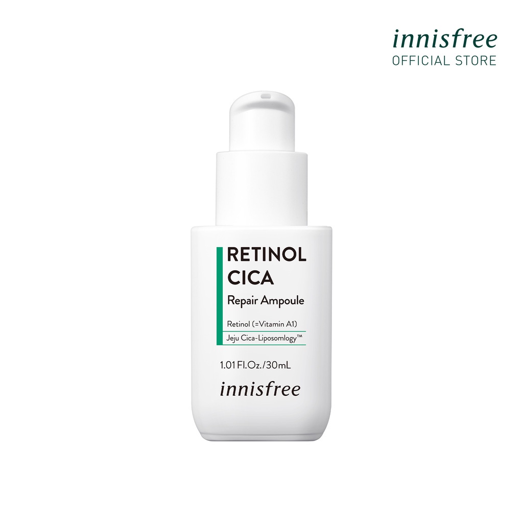 Set tinh chất phục hồi Retinol & nước cân bằng làm dịu da mụn innisfree Retinol Cica Ampoule & Bija Cica Skin