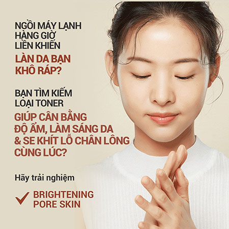 Nước cân bằng Innisfree Brightening Pore Skin dưỡng sáng da 3 trong 1 150ml