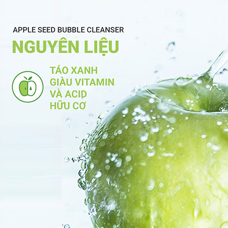 Sữa rửa mặt Innisfree Apple Seed Bubble Cleanser táo xanh tạo bọt 150ml
