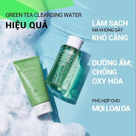 Bộ đôi nước tẩy trang trà xanh innisfree Green Tea Hydrating Amino Acid Cleansing Water (300 ml)