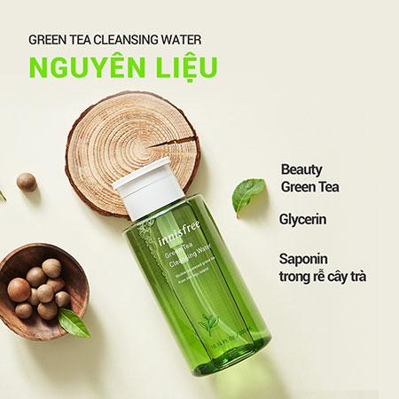 Bộ đôi nước tẩy trang trà xanh innisfree Green Tea Hydrating Amino Acid Cleansing Water (300 ml)