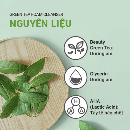 Sữa rửa mặt làm sạch dịu nhẹ trà xanh innisfree Green Tea Hydrating Amino Acid Cleansing Foam (150 g)