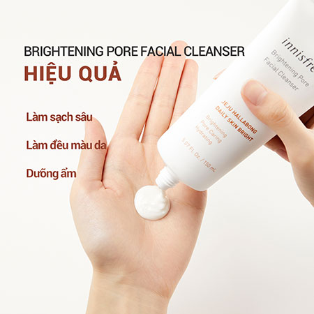 Sữa rửa mặt dưỡng sáng da quýt Hallabong innisfree Brightening Pore Facial Cleanser (150 ml)