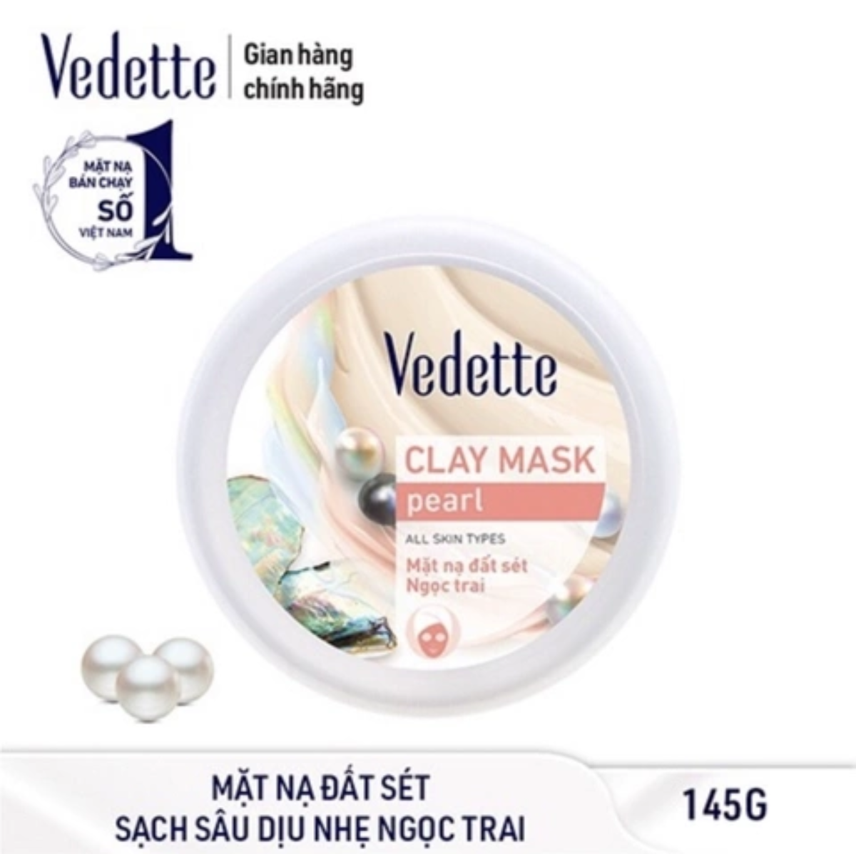 Mặt nạ đất sét ngọc trai Vedette 145g
