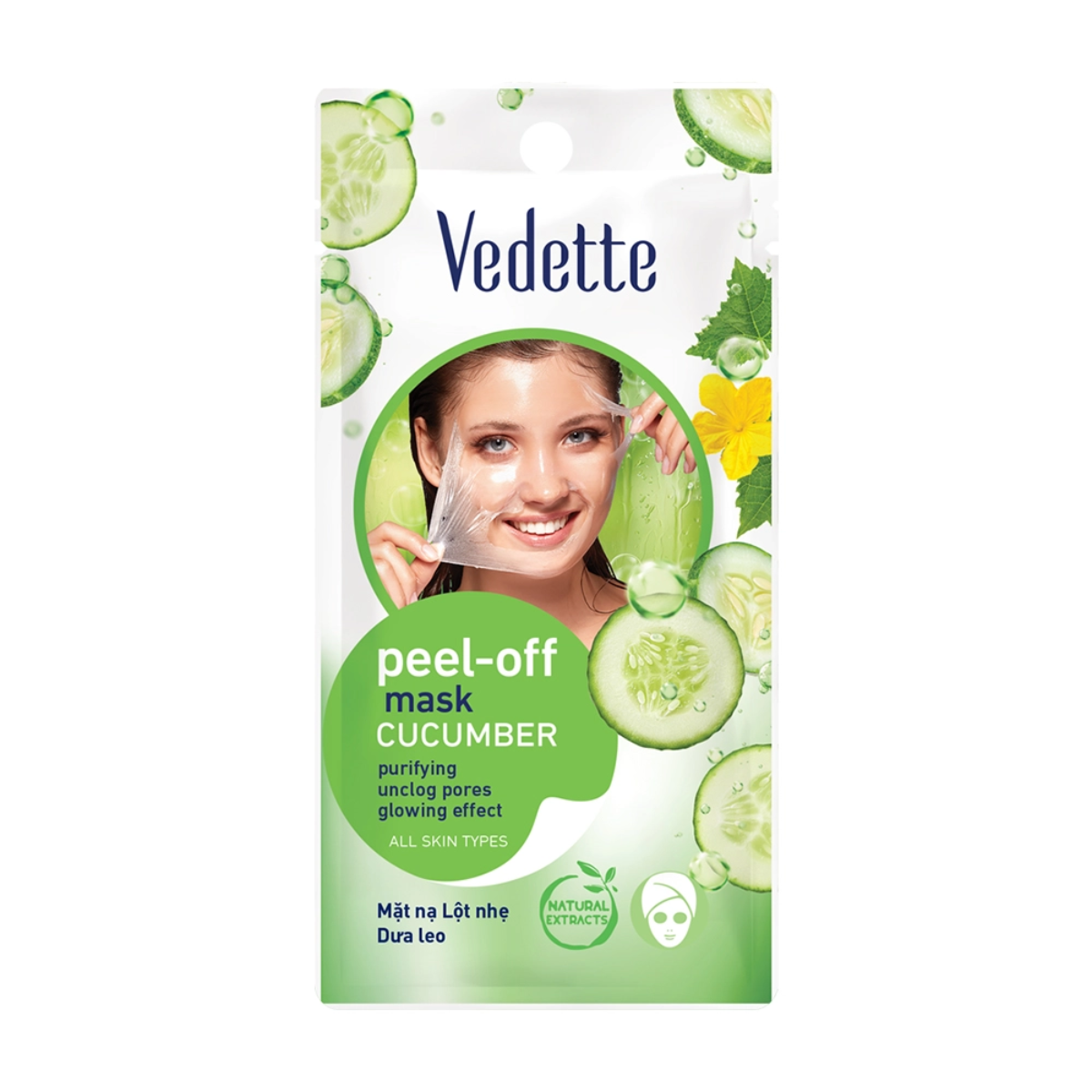 Mặt nạ lột nhẹ Vedette dưa leo 12g