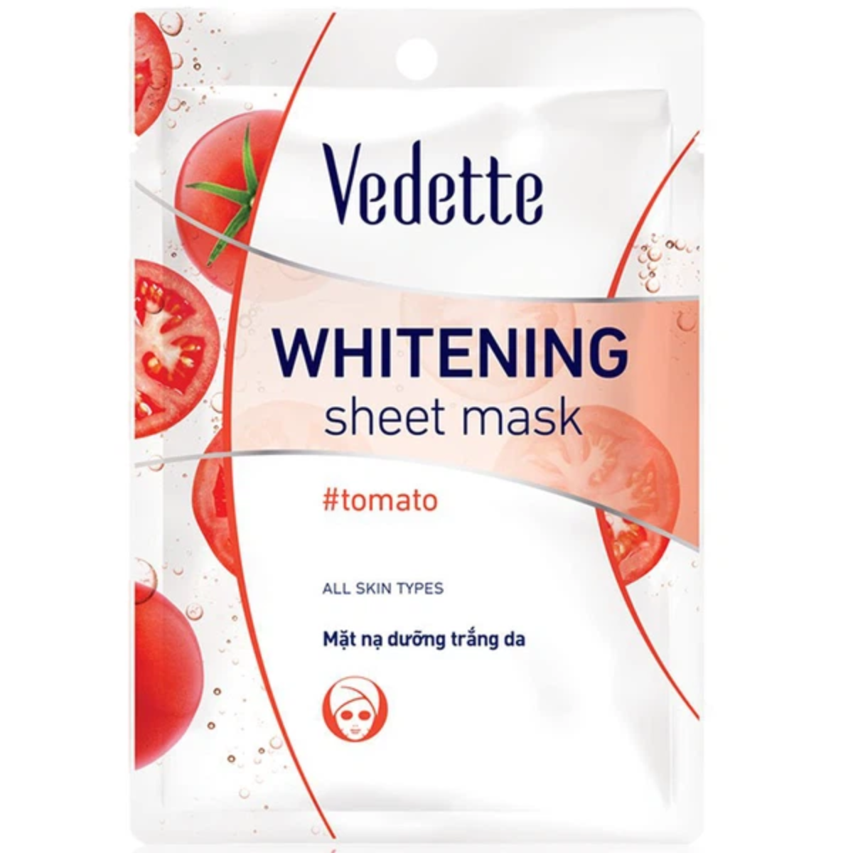 Mặt nạ giấy dưỡng trắng da Vedette cà chua 22ml