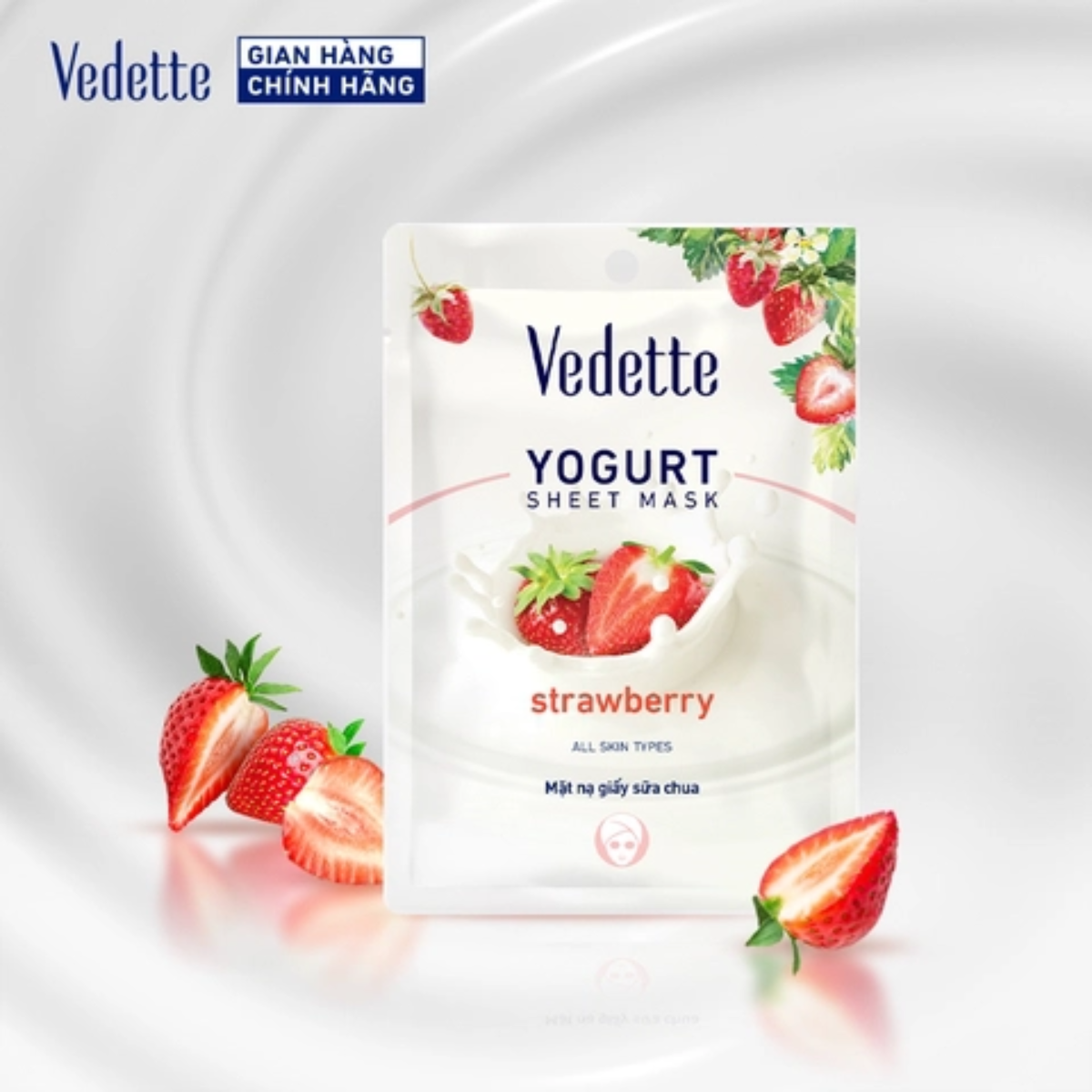Mặt nạ giấy sữa chua Vedette Dâu 22ml