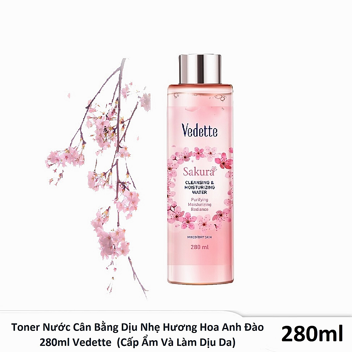 Toner Vedette hoa anh đào 280ml