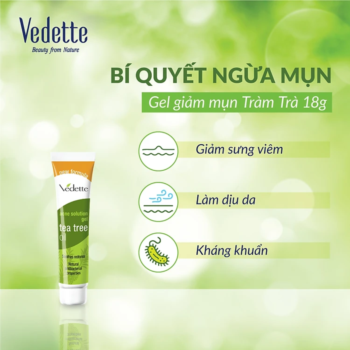 Gel chấm mụn Vedette tràm trà 18g