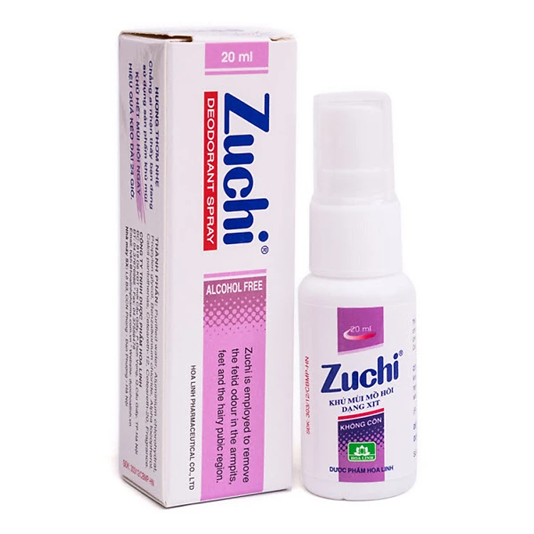 Xịt khử mùi Zuchi không cồn, hương thơm nhẹ 20ml